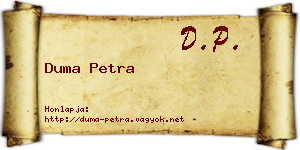 Duma Petra névjegykártya